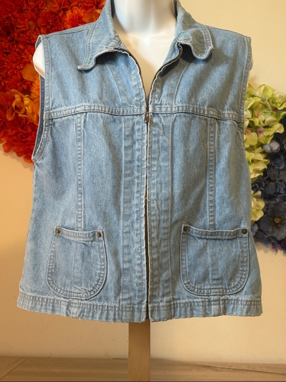 Crossroads Vintage Y2K Zipper Pockets Vest